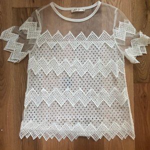 Fun, Textured and Sheer White Top by Ivivi